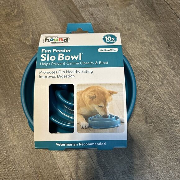 Outward Hound Other - Outward Hound Slo Bowl Mini 10x Slower Fun Feeder Turquoise Holds 2 Cups Uns